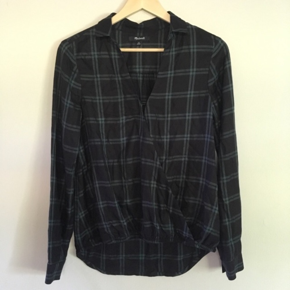 Madewell Women's Plaid Shirt | Faux Wrap | Cozy Casual | Relaxed Fit | Size XS - Picture 3 of 7